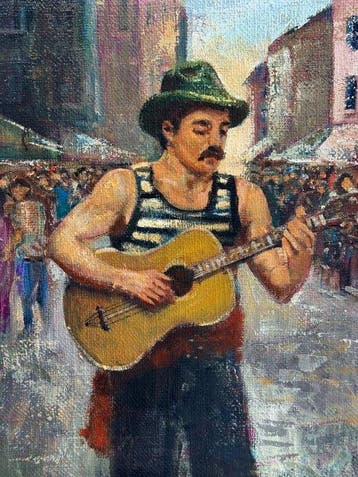 Italiaanse school (XX) - Artista di strada
