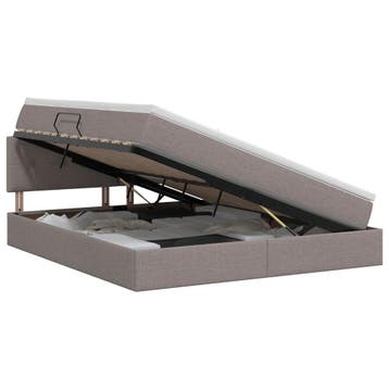 vidaXL Opbergbed met matras met hoofdeinde Taupe 180 x 200, Verzenden