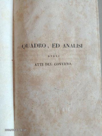 Benedetto Cantalupo - Quadro ed analisi degli atti del