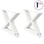 vidaXL Salontafelpoten 2 st 60x(30-31,3) cm staal wit, Verzenden