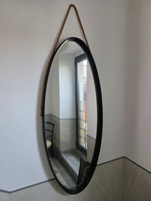 Wandspiegel - Hout - grote ovale spiegel, Antiquités & Art, Art | Objets design