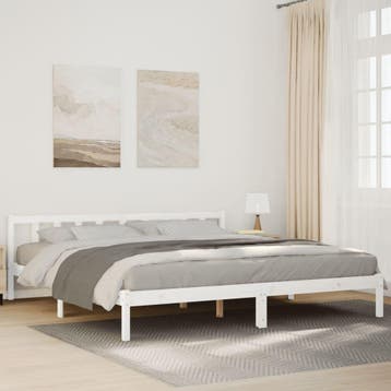 vidaXL Bedframe extra lang zonder matras grenenhout wit, Verzenden