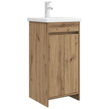 vidaXL Badkamer Vanity met Wastafel Artisanaal eiken 42 x 40, Verzenden, Nieuw