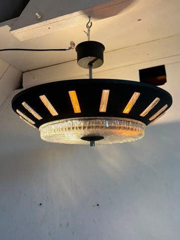 Plafondlamp - Metaal, Glas, Antiek en Kunst