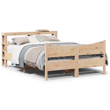 vidaXL Bedframe met hoofdbord massief grenenhout 160x200 cm, Verzenden, Nieuw