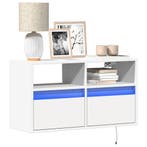 vidaXL Tv-wandmeubel met LED-verlichting 80x31x45 cm wit, Huis en Inrichting, Kasten |Televisiemeubels, Verzenden, Nieuw