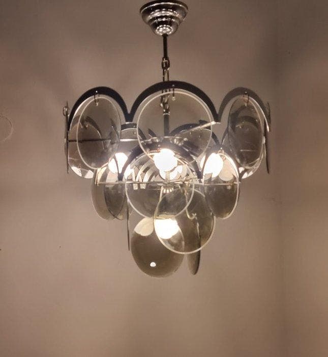 Orion - Kroonluchter - Glazen schijven, Metaal, Antiek en Kunst, Antiek | Verlichting