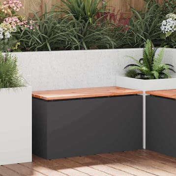 vidaXL Tuinbank Zwart Staal, Verzenden, Nieuw