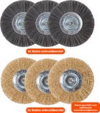 Set van 3 Stuks !Universele Borstelset Voor Elektrische, Tuin en Terras, Hand-tuingereedschap, Nieuw, Kibani