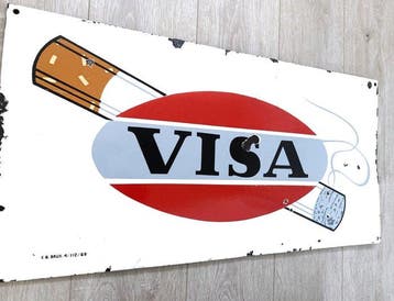 Visa sigaretten emaille bord. - Reclamebord - Emaille, Antiek en Kunst