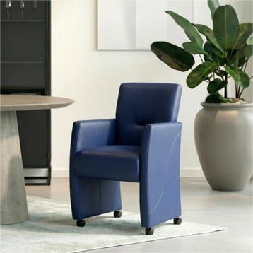 Set van 4 Leren eetkamerstoelen Pleasure - Toledo Kobalt, Ophalen of Verzenden