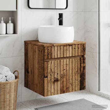 vidaXL Wandgemonteerde wastafelmeubel Oud hout 49 x 44,5 x, Verzenden