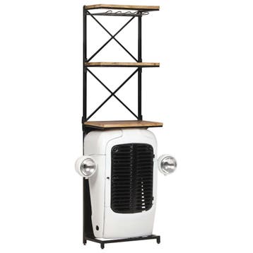 vidaXL Wijnkast tractor 49x31x172 cm ruw mangohout wit, Verzenden, Nieuw