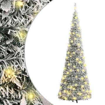 vidaXL Kunstkerstboom pop-up met sneeuw 150 LEDs 180 cm, Verzenden, Nieuw
