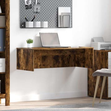 vidaXL Aan de muur bevestigd bureau Gerookt eiken 100 x 45 x, Verzenden