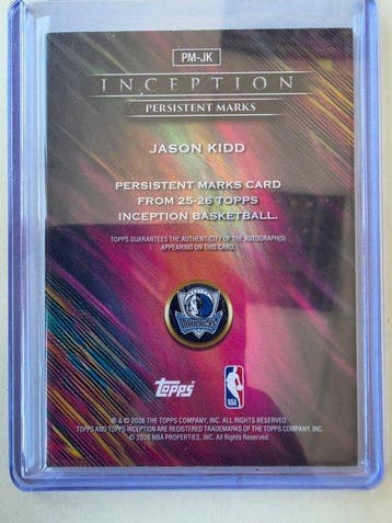 2025/26 Topps Inception Jason Kidd PM-JK Gesigneerde kaart,, Nieuw