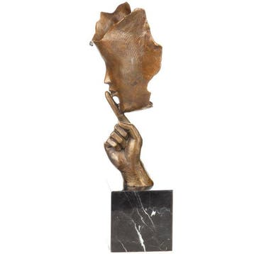 Figurine - Abstract face - Bronze, Marbre