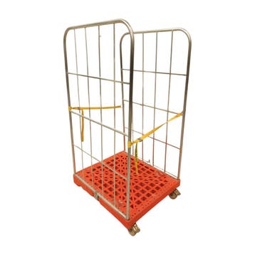 Rolcontainer 800x710x153 mm 2 hekken oranje gebruikt, Ophalen of Verzenden