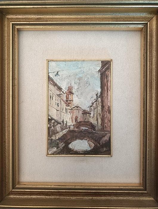 Athos Corticelli (1911 - 1990) - Scorcio Veneziano, Antiek en Kunst, Kunst | Schilderijen | Klassiek