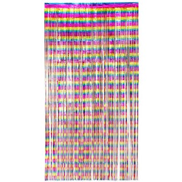 Regenboog Deurgordijn Metallic 2m, Verzenden, Nieuw