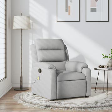 vidaXL Massagestoel met lichtgrijze stof, Maison & Meubles, Fauteuils, Verzenden