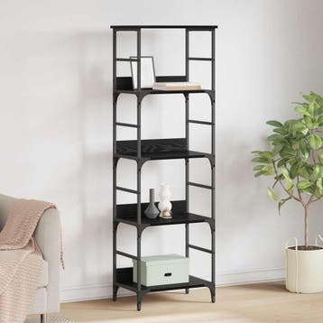 vidaXL Boekenplank 4-laags 50x33x153cm Bewerkt hout Zwart, Verzenden