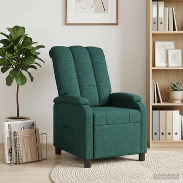 vidaXL Recliner Donkergroen Stof, Verzenden, Nieuw