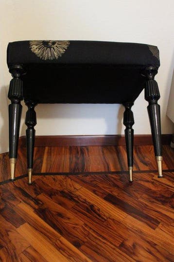 Pouf - banquette en tissu vintage Fornasetti - bois, métal,