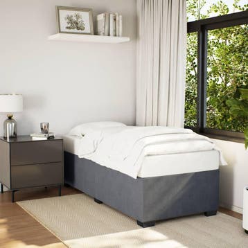 vidaXL Bedframe zonder matras 90x200 cm fluweel donkergrijs, Verzenden, Nieuw