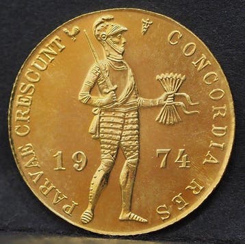 Nederland. Juliana. Gouden Dukaat 1974 - Medaille slag