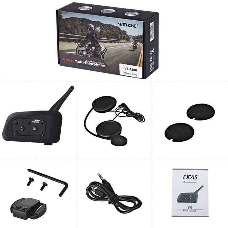 V6 intercom bluetooth motor interphone headset bellen helm, TV, Hi-fi & Vidéo, Casques audio, Envoi