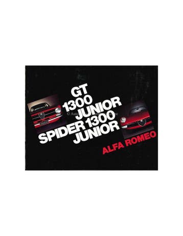1971 ALFA ROMEO GT JUNIOR | SPIDER BROCHURE NEDERLANDS