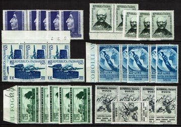 Republiek Italië 1948/1953 - Aangename verzameling: 5, Gestempeld