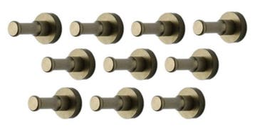 Set van 10 metalen kledinghaken, kapstok, brons, Verzenden, Nieuw