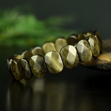 Obsidiaan Gouden iriserende obsidiaan - Edelsteenkwaliteit -
