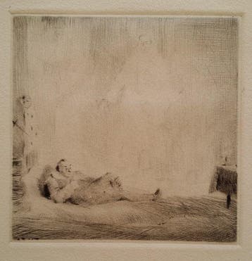 Rudolf Allwardt (1902-1983) - Liegender Mann mit Erscheinung