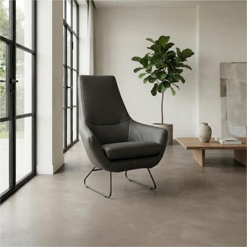 Set van 2 Leren fauteuils Trust - Toledo Antracite, Nieuw, Ophalen of Verzenden, 75 tot 100 cm, Leer