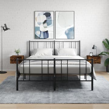 vidaXL Nachtkastjes 2 st wandgemonteerd 35x35x20 cm gerookt, Verzenden, Nieuw