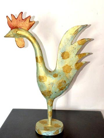 Abdoulaye Derme - sculptuur, Coq - 32 cm - Brons