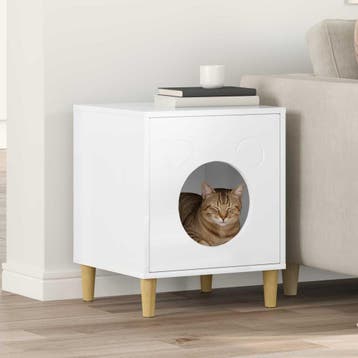vidaXL Kattenhuis Glanzend Wit 42,5 x 40 x 53 cm Bewerkt, Verzenden, Nieuw