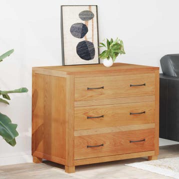 vidaXL Kast met lade Bruin 80 x 50 x 70 cm Massief Eikenhout, Verzenden, Nieuw