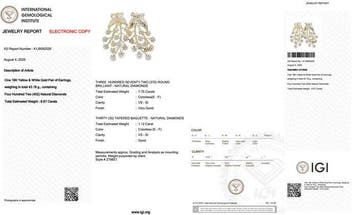 Oorbellen - 18 karaat Geel goud, Witgoud - 8.87ct. tw., Handtassen en Accessoires, Oorbellen, Nieuw