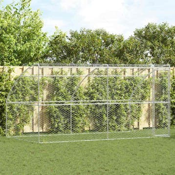 vidaXL Hondenhok 2 pcs Zilver 4 x 2 x 2 m Gegalvaniseerd, Verzenden, Nieuw