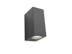 Veiling - 8x Wandlamp rechthoekig GU10 duo fitting zwart wat, Nieuw