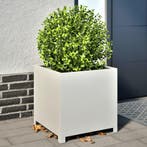 vidaXL Plantenbak 50x50x50 cm staal wit, Verzenden, Nieuw