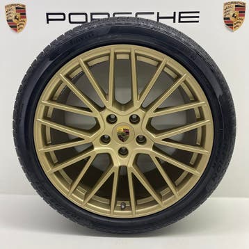 Porsche Cayenne E3 21RS Spyder Neo Dyme Gold met banden, Ophalen, Banden en Velgen