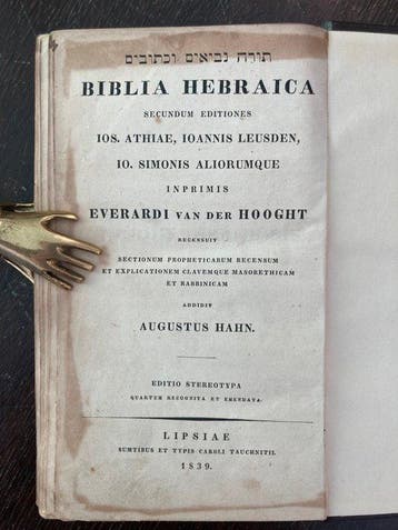 August Hahn - Biblia Hebraica secundum editiones Ios.