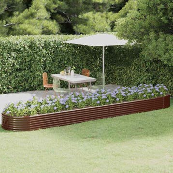 vidaXL Plantenbak 507x100x36 cm gegalvaniseerd staal bruin, Jardin & Terrasse, Pots de fleurs, Verzenden