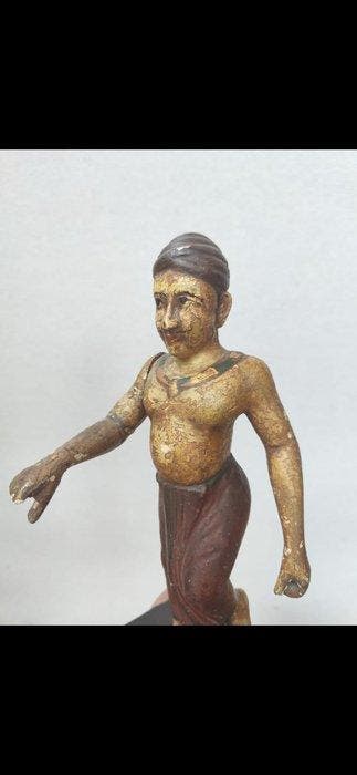 Polychroom beeldje uit India ( Gurajat ) - Hout - India -
