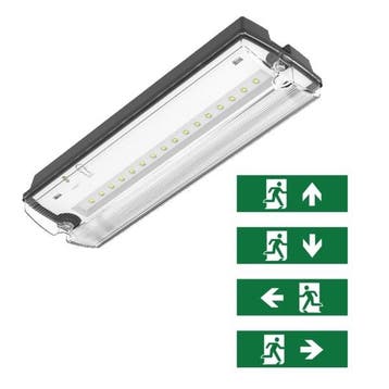Noodverlichting inclusief pictogrammen 3W Zwart, Verzenden, Nieuw